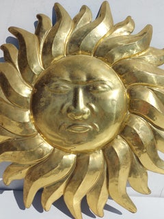 Lampada da parete Sun Brass Flush Mount, design Mid-Century Modern italiano degli anni '50