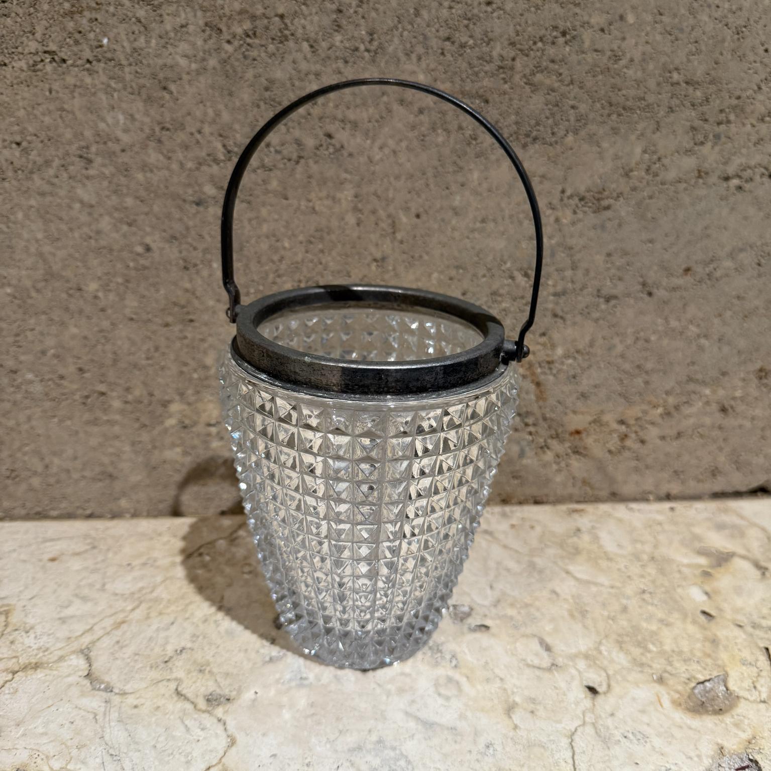 20ième siècle Mini seau à glace italien des années 1950 en cristal taillé en diamant en vente