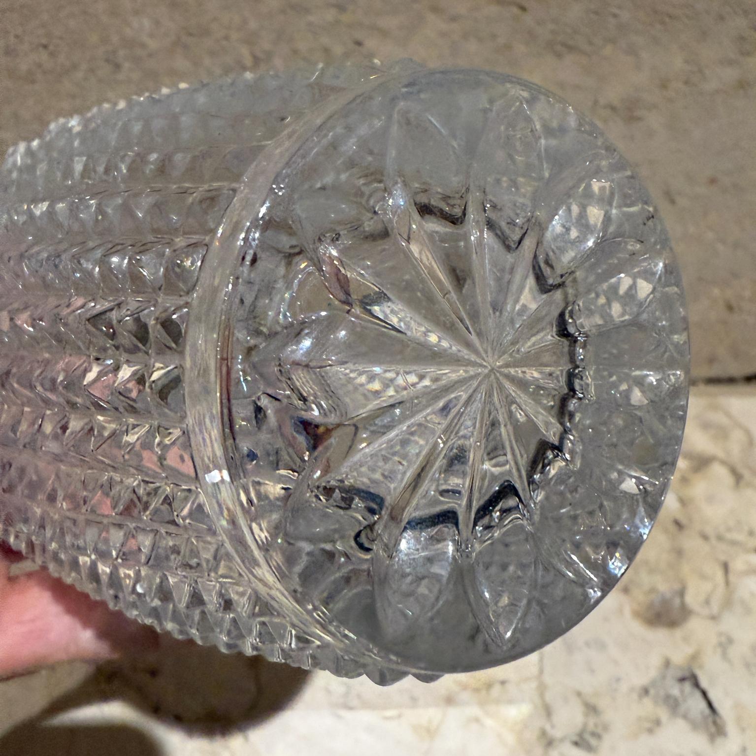 Mini seau à glace italien des années 1950 en cristal taillé en diamant en vente 3