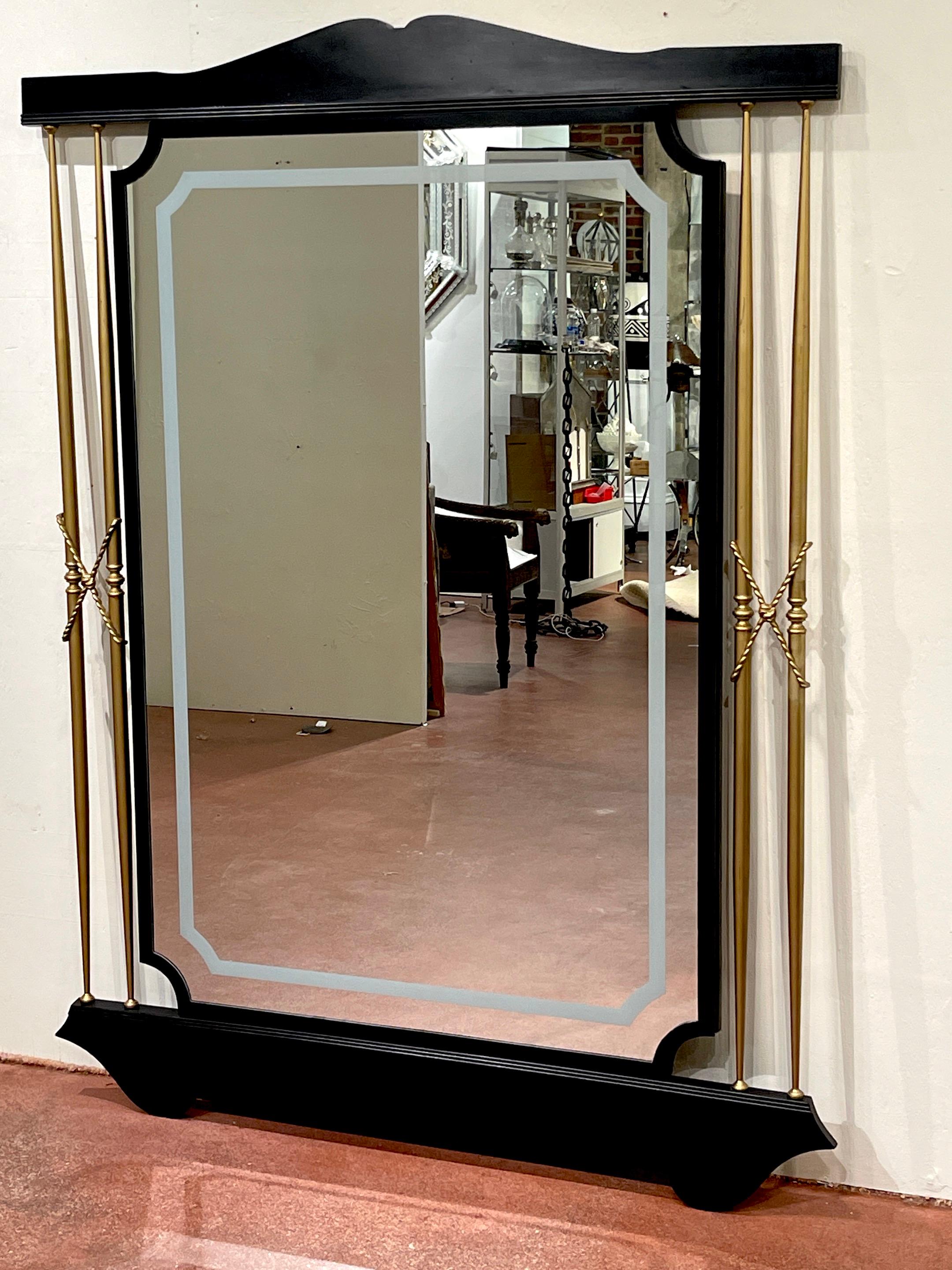 1950s Italian Modern Floor/ Wall Mirror In Good Condition In West Palm Beach, FL