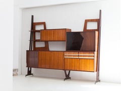 1950s Italian Modern Wall Unit with Bar, 1950s