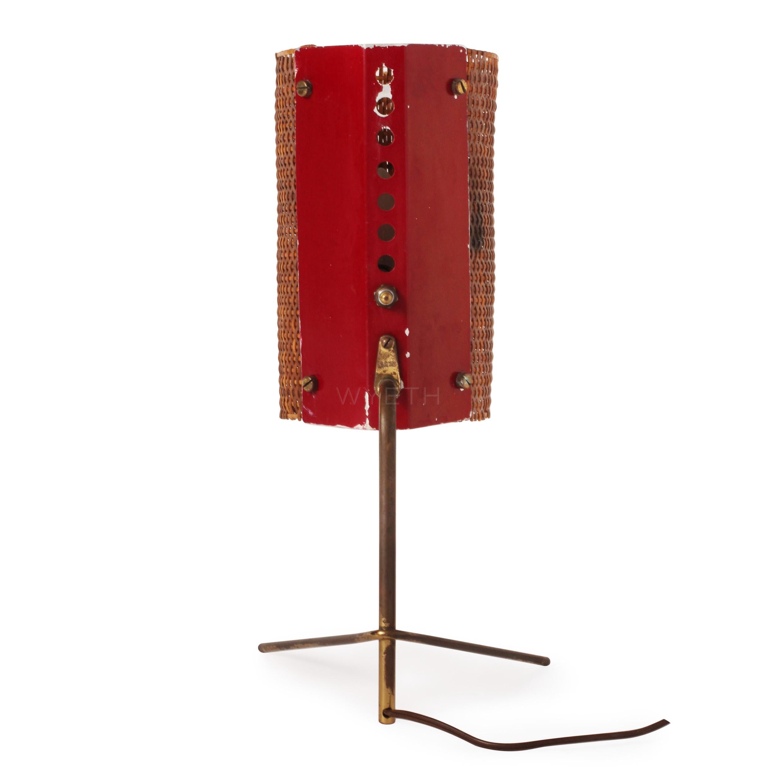 Italian Modernist Cane Table Lamp for Raymor For Sale