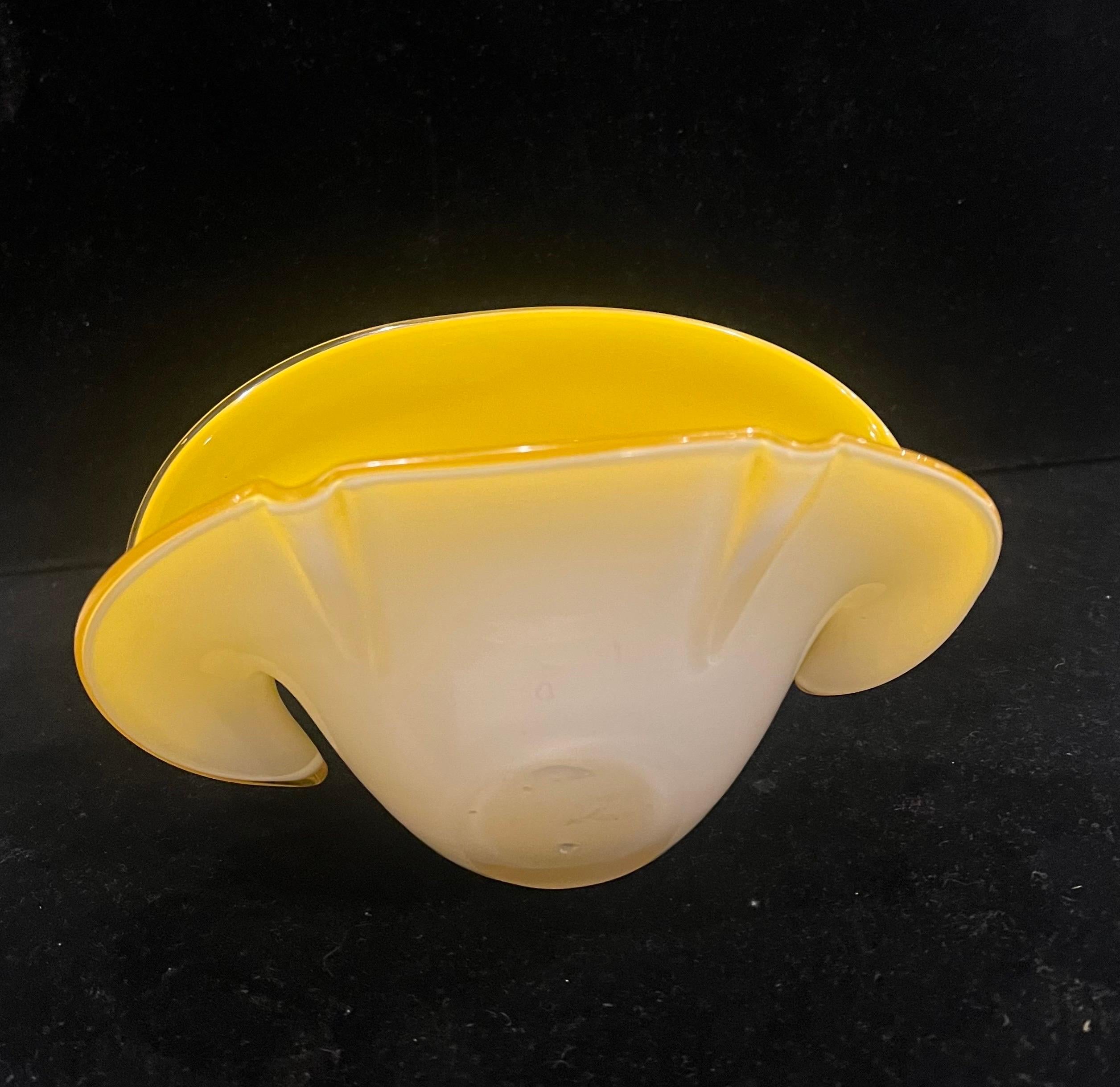 20th Century 1950's Italian Murano Abstract Glass Biomorphic Sculpture Bowl For Sale