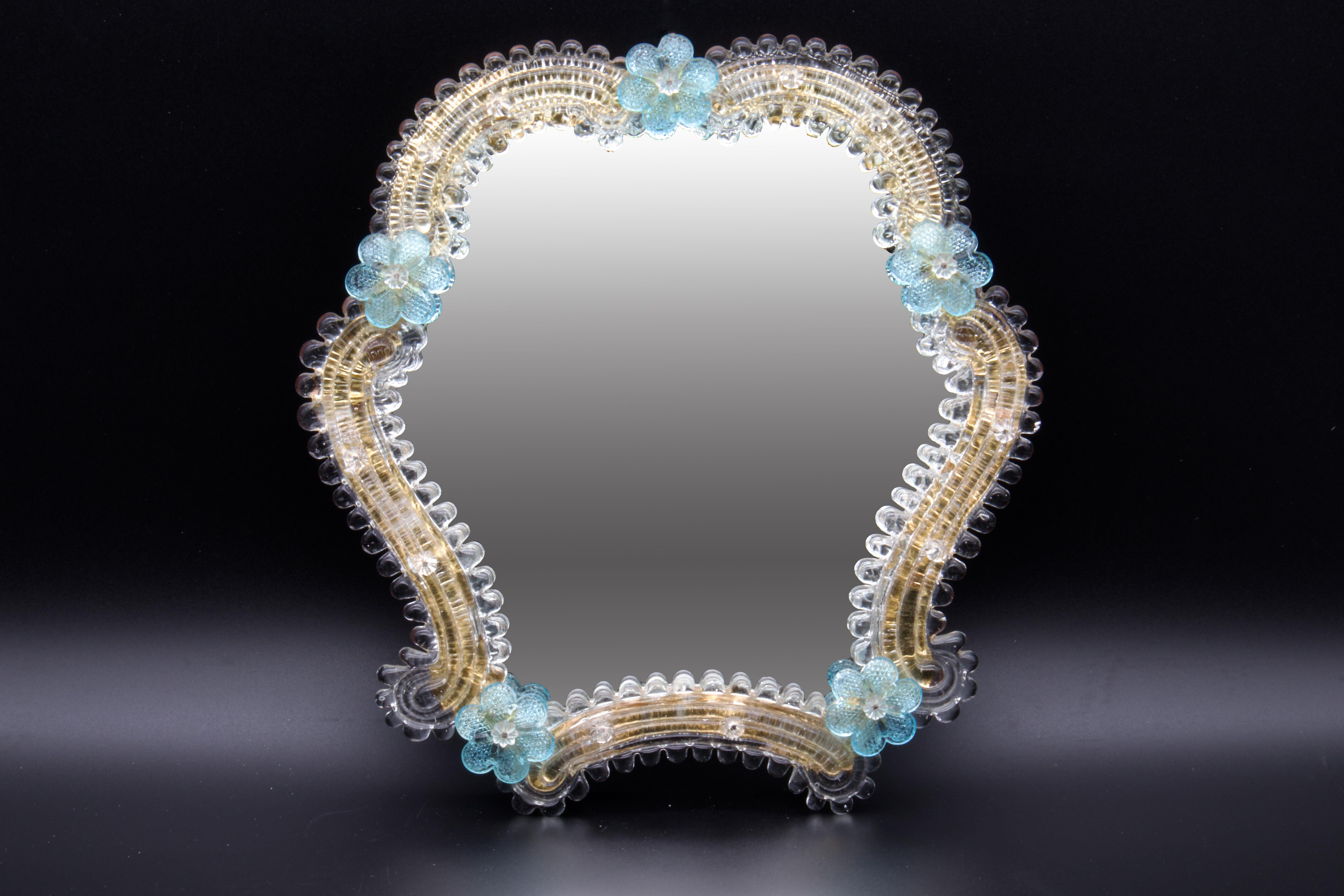Superbe miroir en verre de Murano