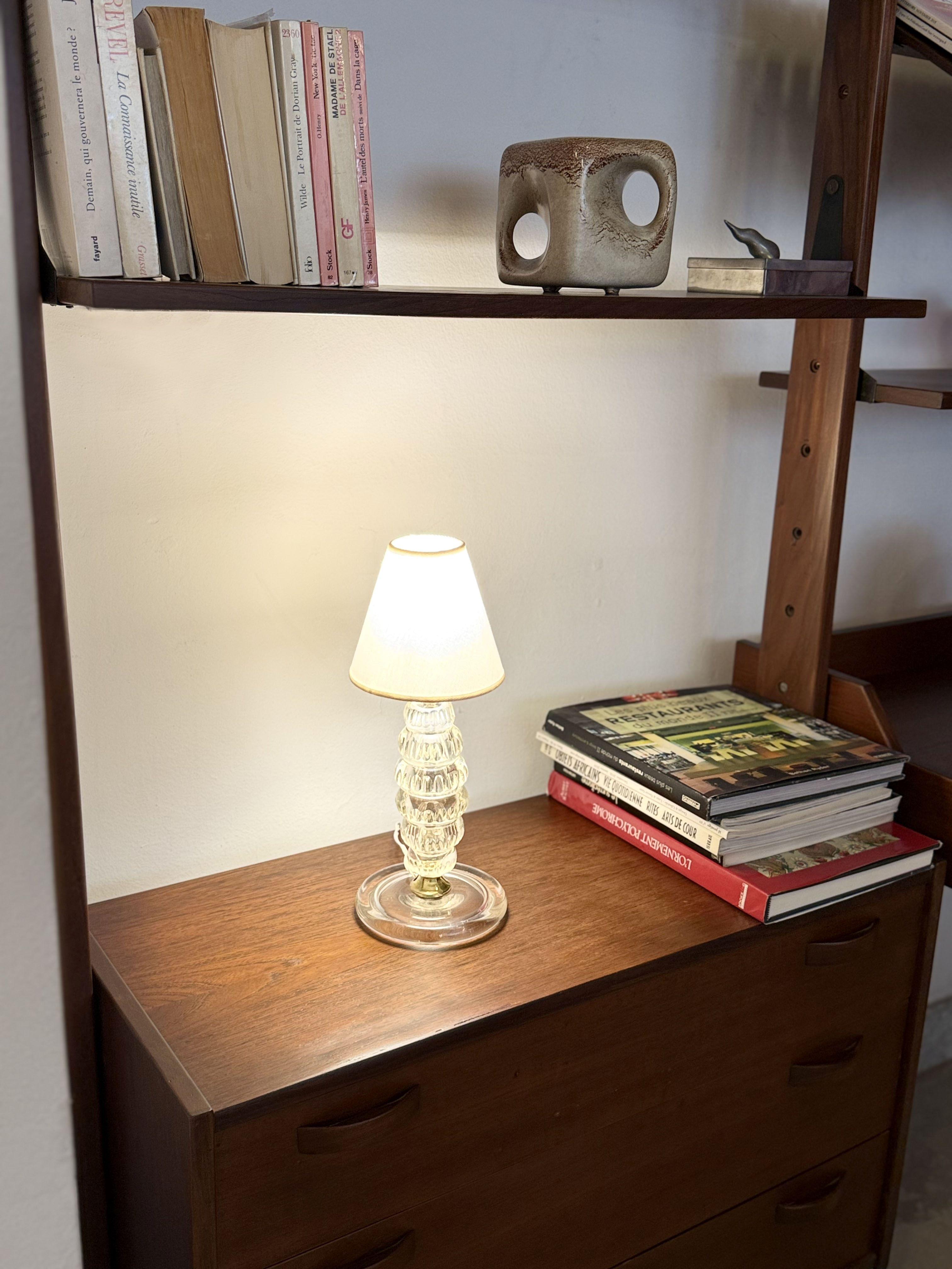 Vintage Italian Murano Glass and Brass Vintage Table Lamp des années 1950 en vente 2