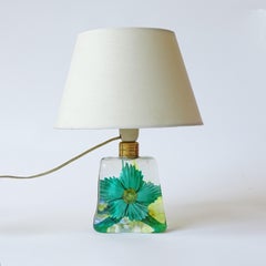 1950s Italian Murano Glass Floral Table Lamp