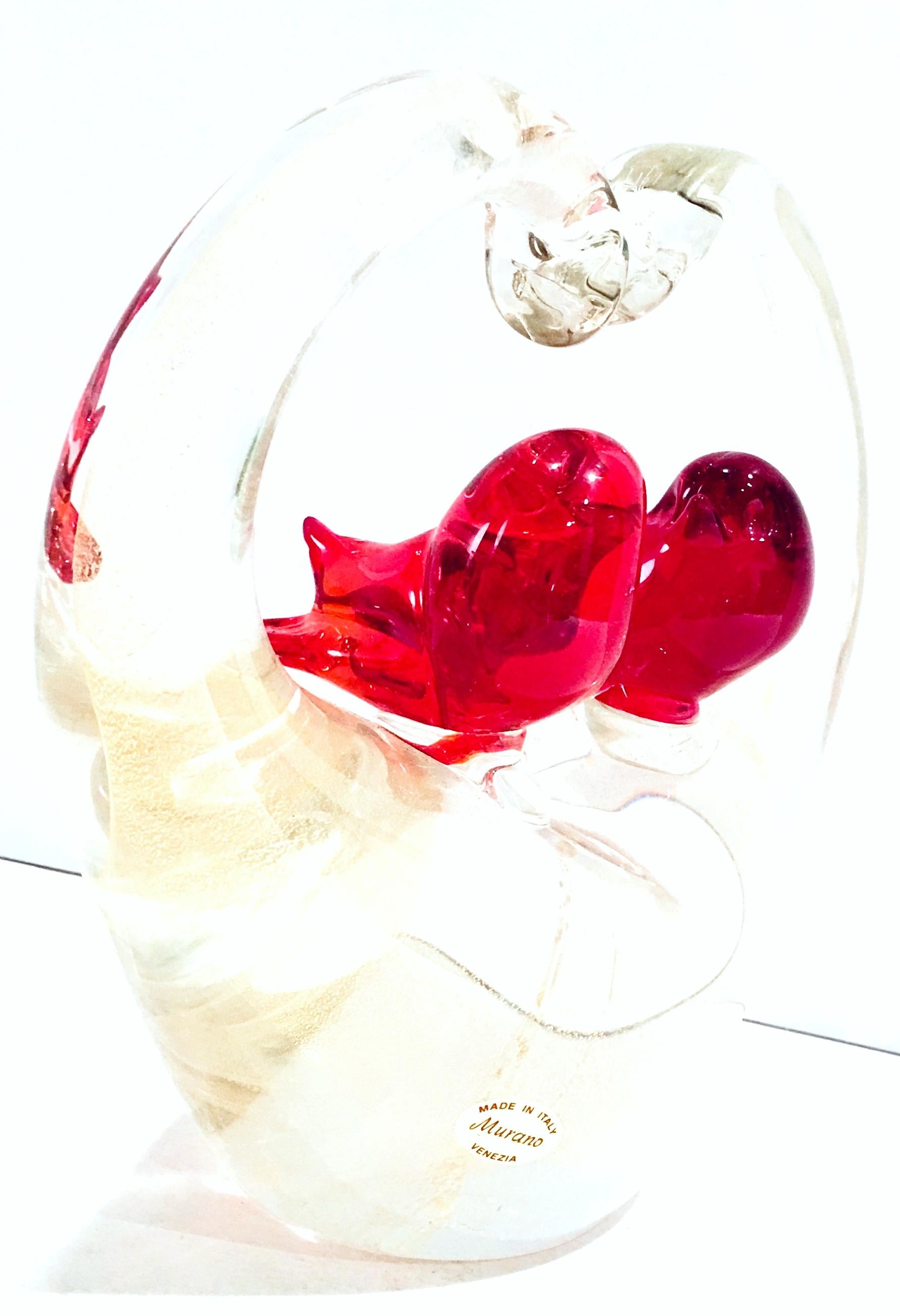 murano glass heart sculpture
