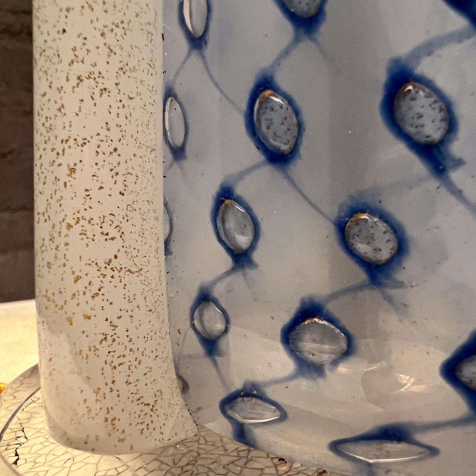 1950er Jahre Italienisch Murano venezianischen Kunstglas blau Tischlampe im Angebot 8