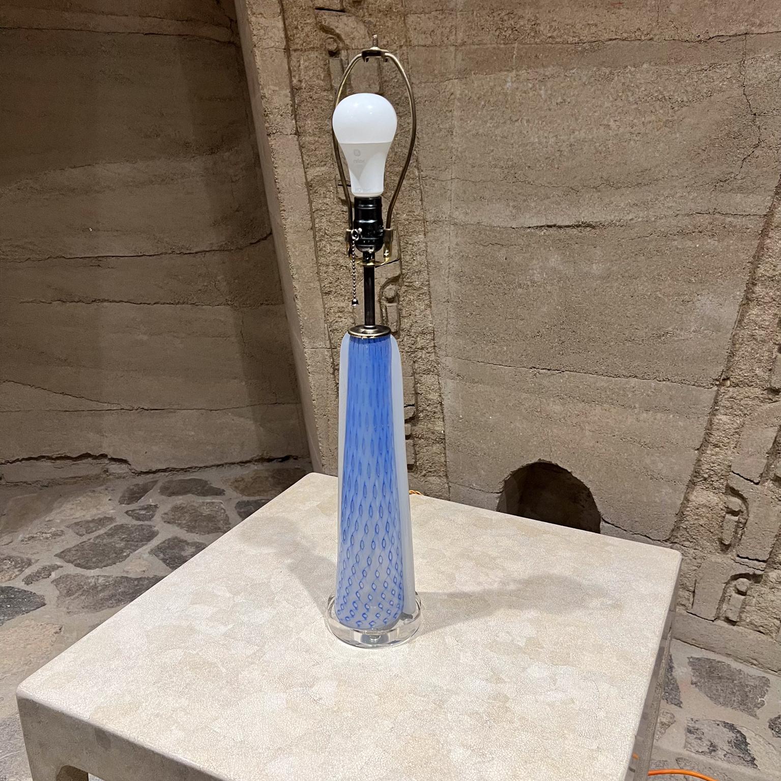1950er Jahre Italienisch Murano venezianischen Kunstglas blau Tischlampe im Angebot 9