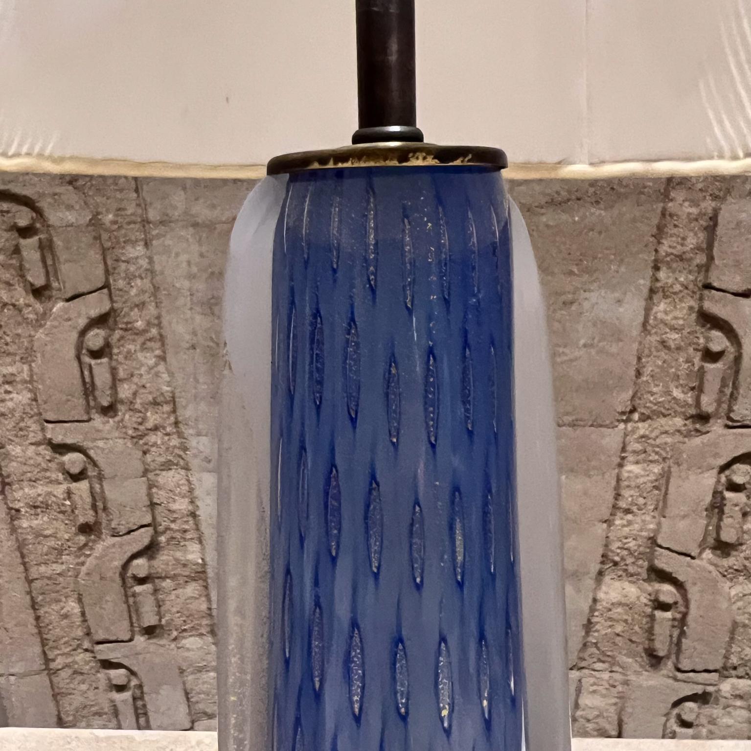 1950er Jahre Italienisch Murano venezianischen Kunstglas blau Tischlampe (Glaskunst) im Angebot