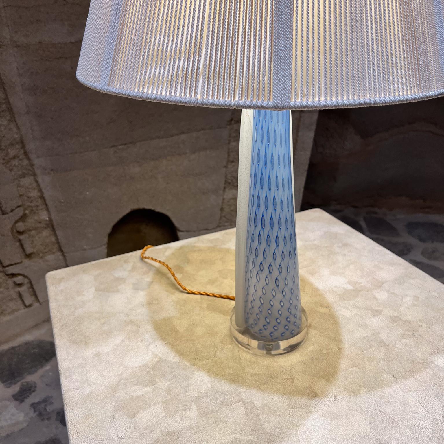 1950er Jahre Italienisch Murano venezianischen Kunstglas blau Tischlampe im Angebot 4