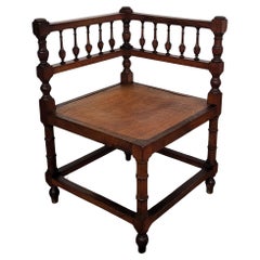 1950s Italian Neoclassic Carved Wooden Corner Chair