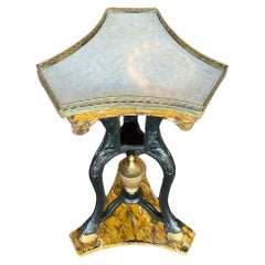 1950's Italian Neoclassical Brass & Ebonite Side Table