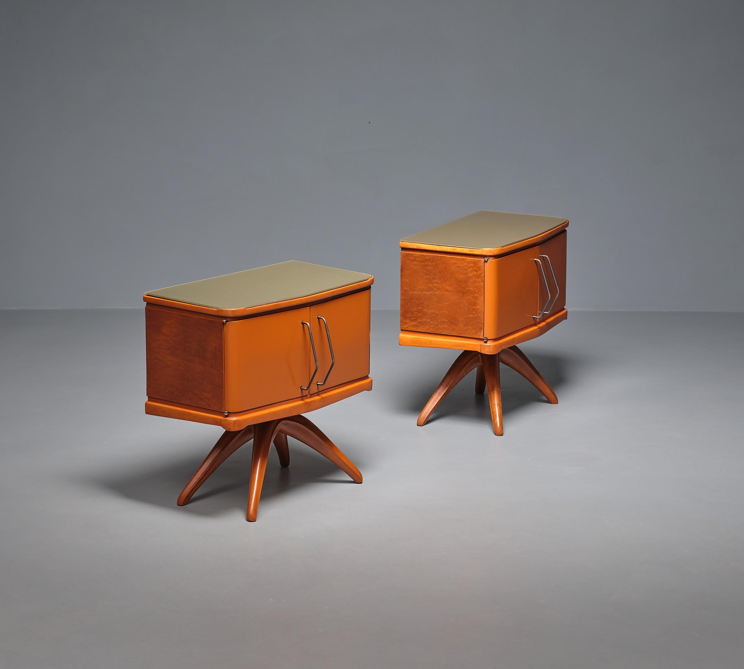 Mid-20th Century 1950s Italian Nightstands - Restored & Modernized by RETRO4M For Sale