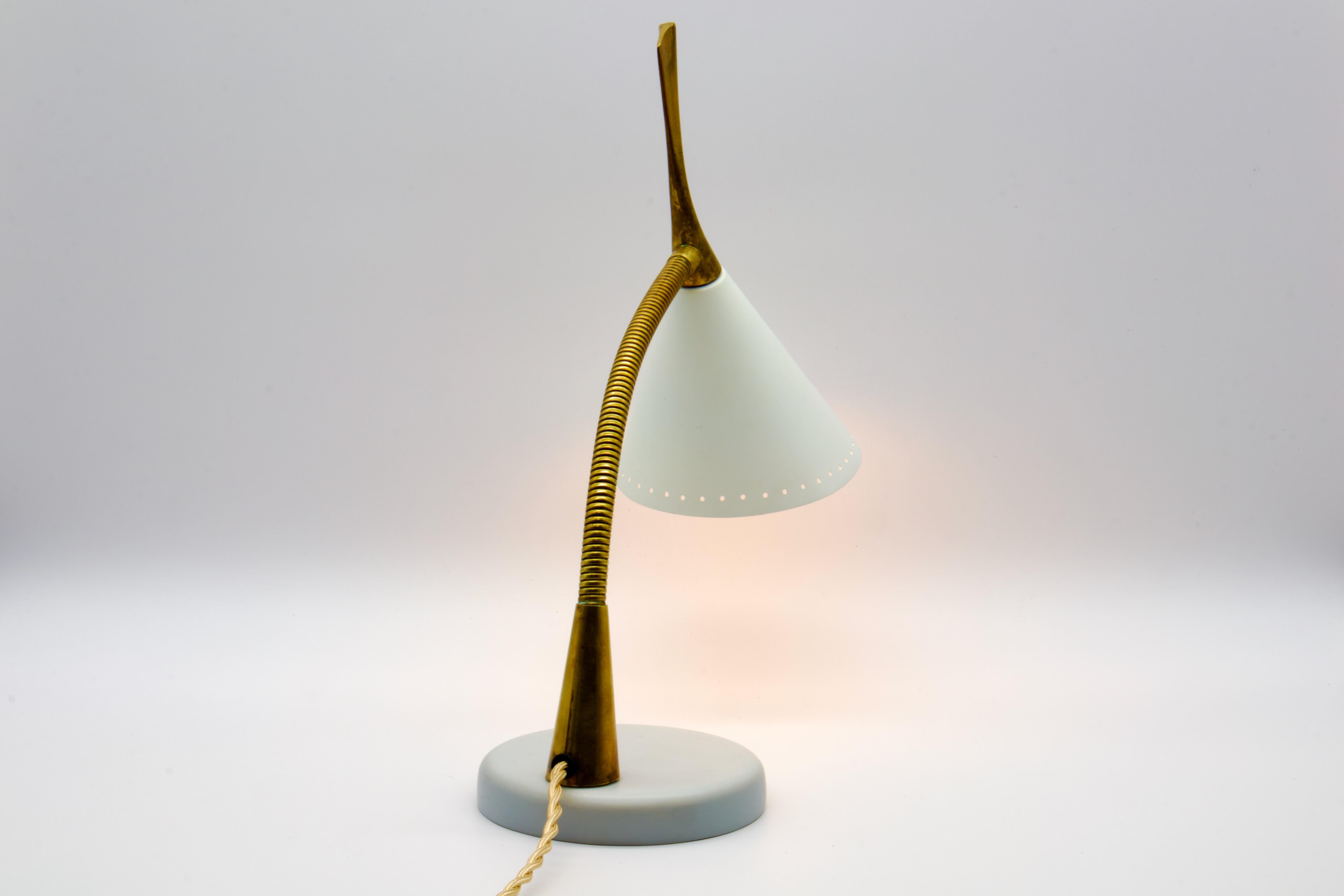 1950s Italian Oscar Torlasco Table Lamp Brass, Marble Base For Sale 6