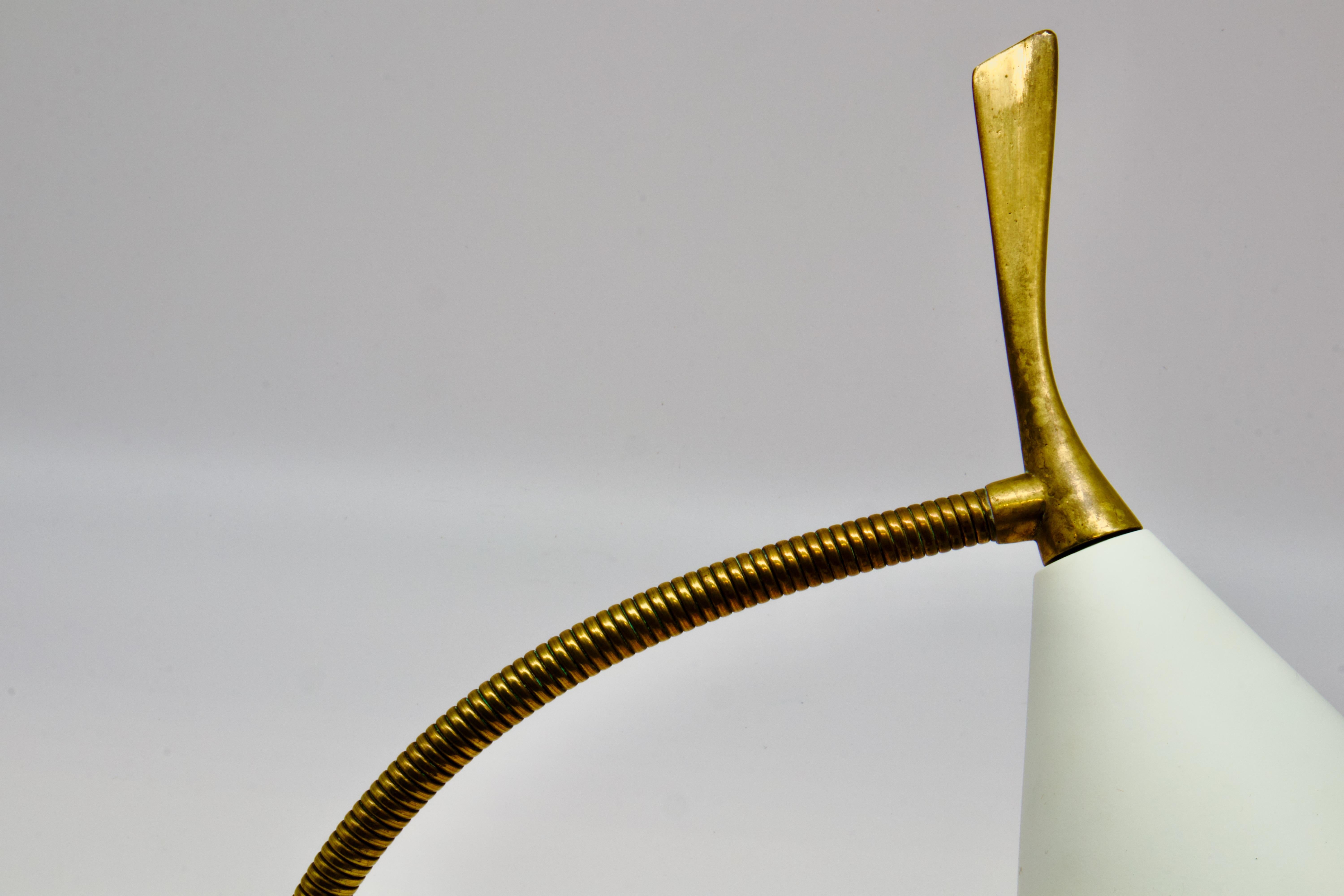 1950s Italian Oscar Torlasco Table Lamp Brass, Marble Base en vente 7