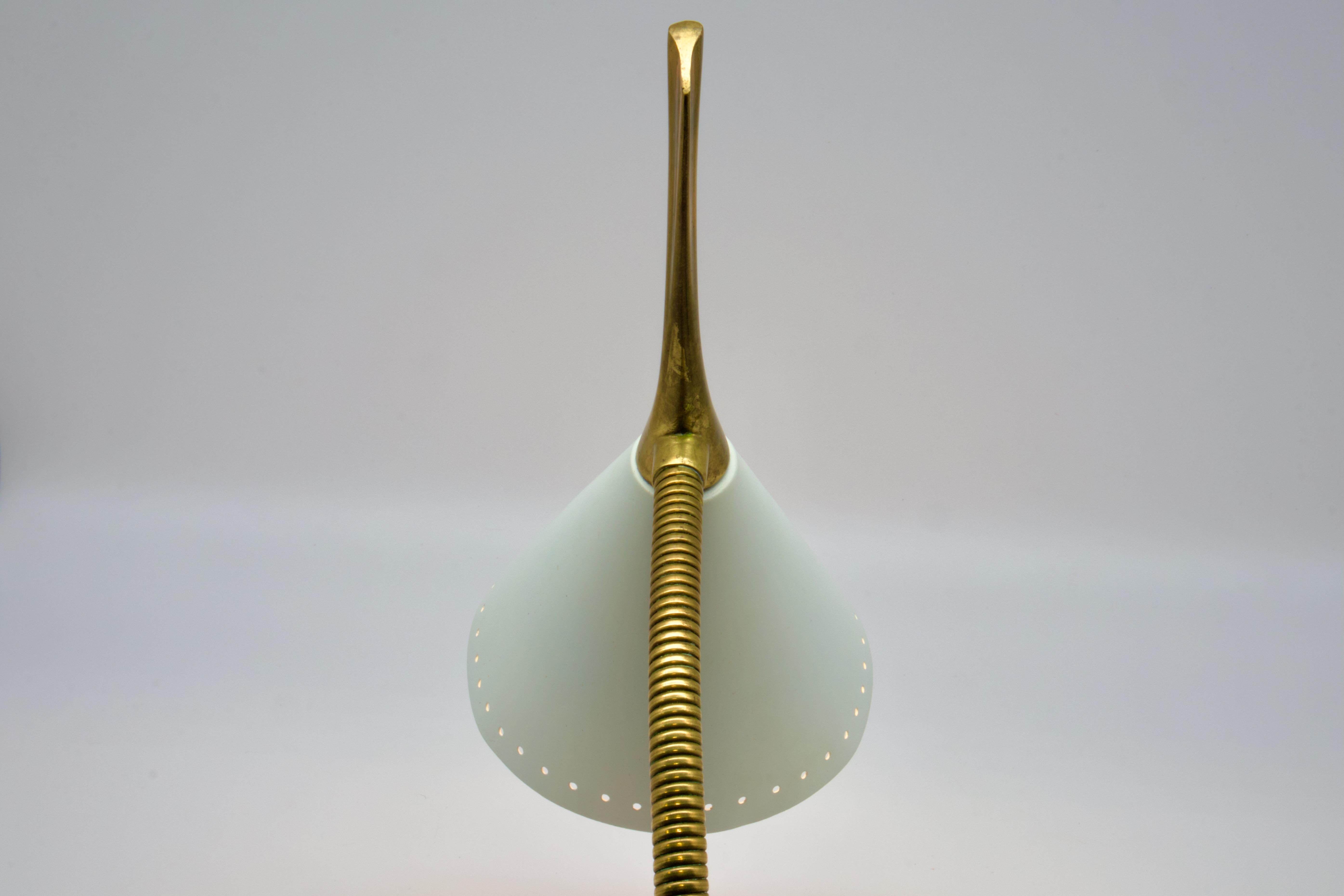 1950s Italian Oscar Torlasco Table Lamp Brass, Marble Base en vente 10