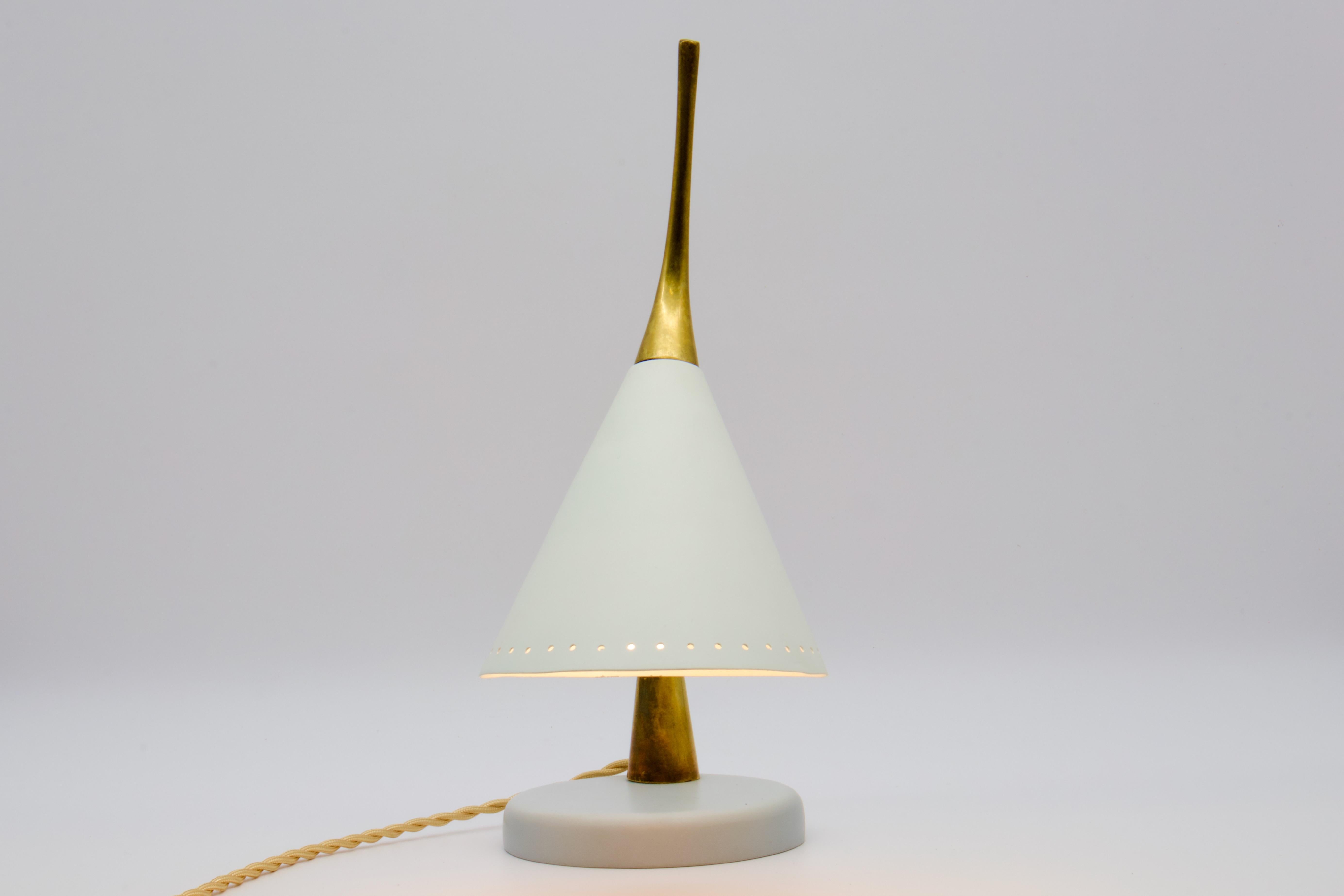 1950s Italian Oscar Torlasco Table Lamp Brass, Marble Base For Sale 1