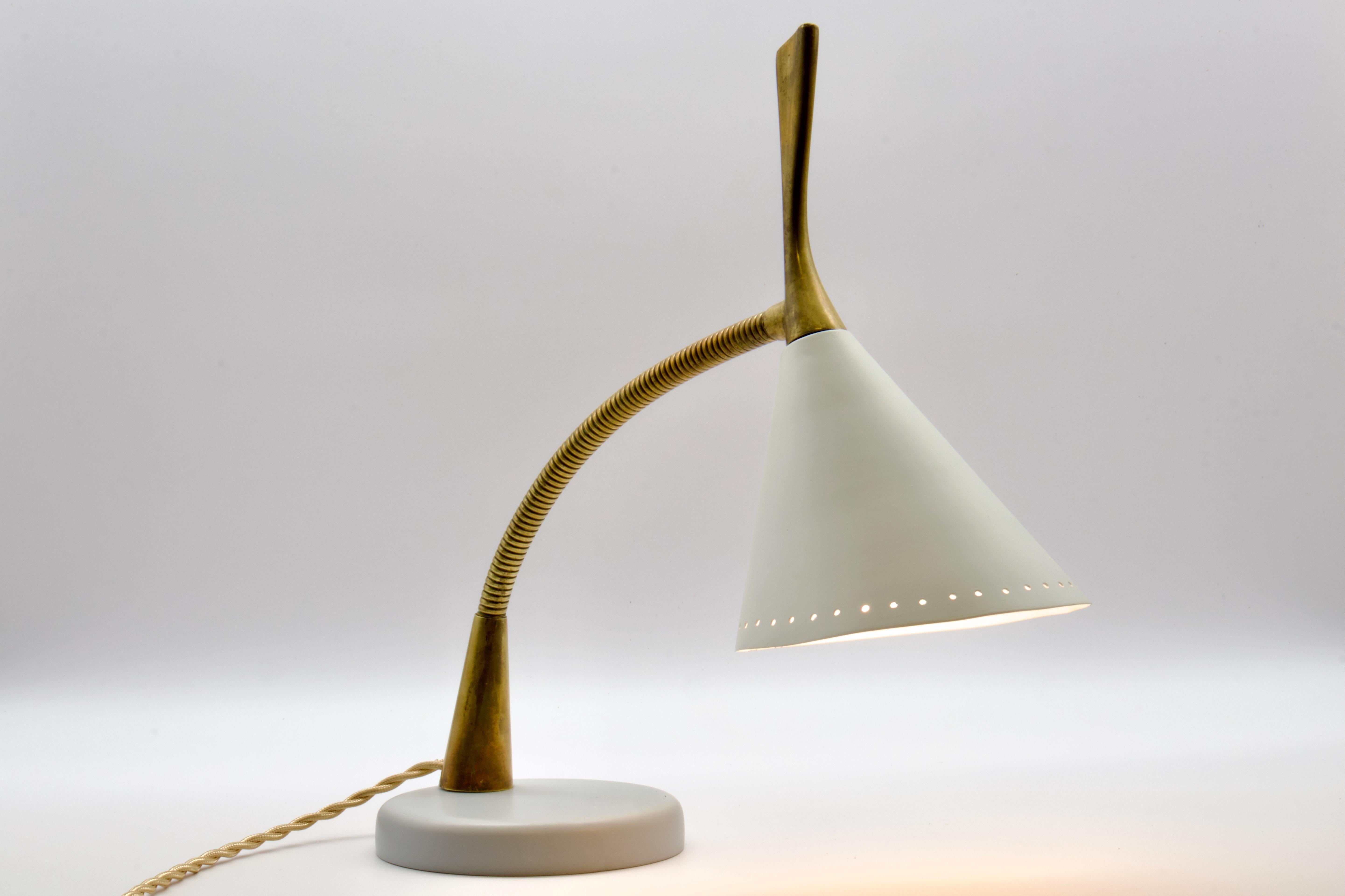 1950s Italian Oscar Torlasco Table Lamp Brass, Marble Base For Sale 3