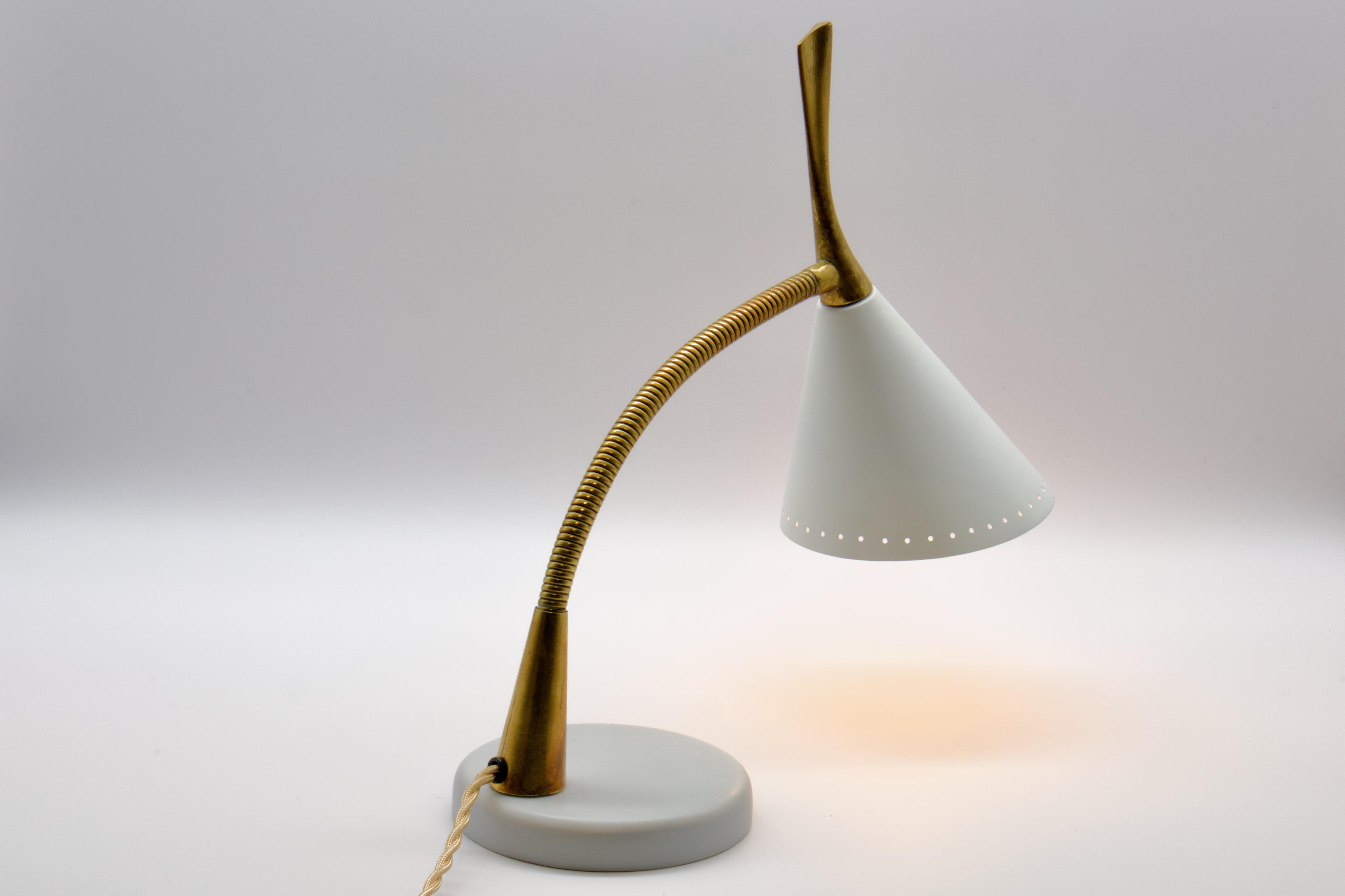 1950s Italian Oscar Torlasco Table Lamp Brass, Marble Base For Sale 4