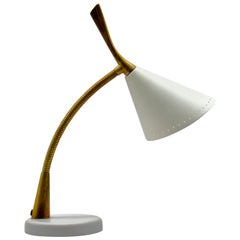 Italienische Oscar Torlasco-Tischlampe aus Messing, Marmorsockel, 1950er Jahre