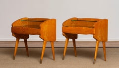 Paar italienische Nachttische aus Ahorn und Glas aus den 1950er Jahren / Nachttische von Paolo Buffa