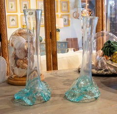1950s Italian Pair of Murano Glass Flower Pots