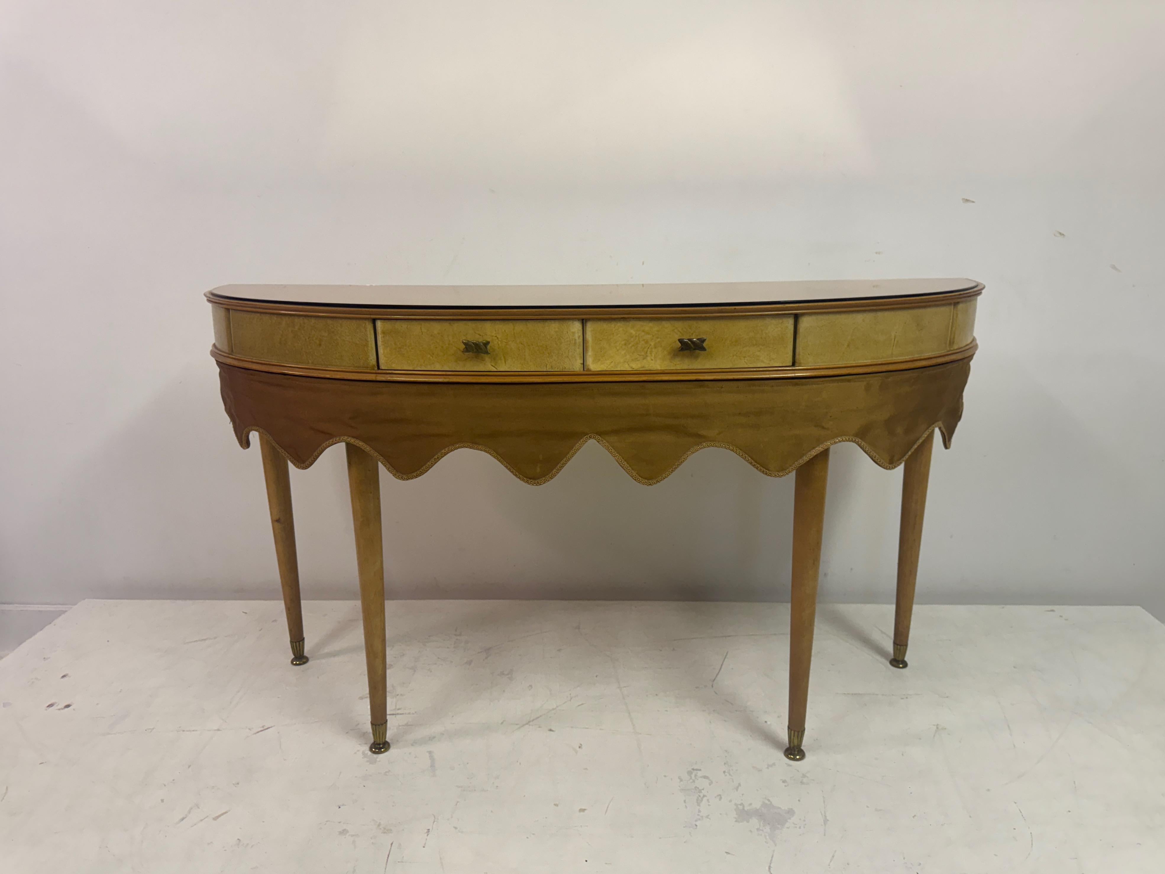 1950s Italian Parchment Console or Dressing Table 3