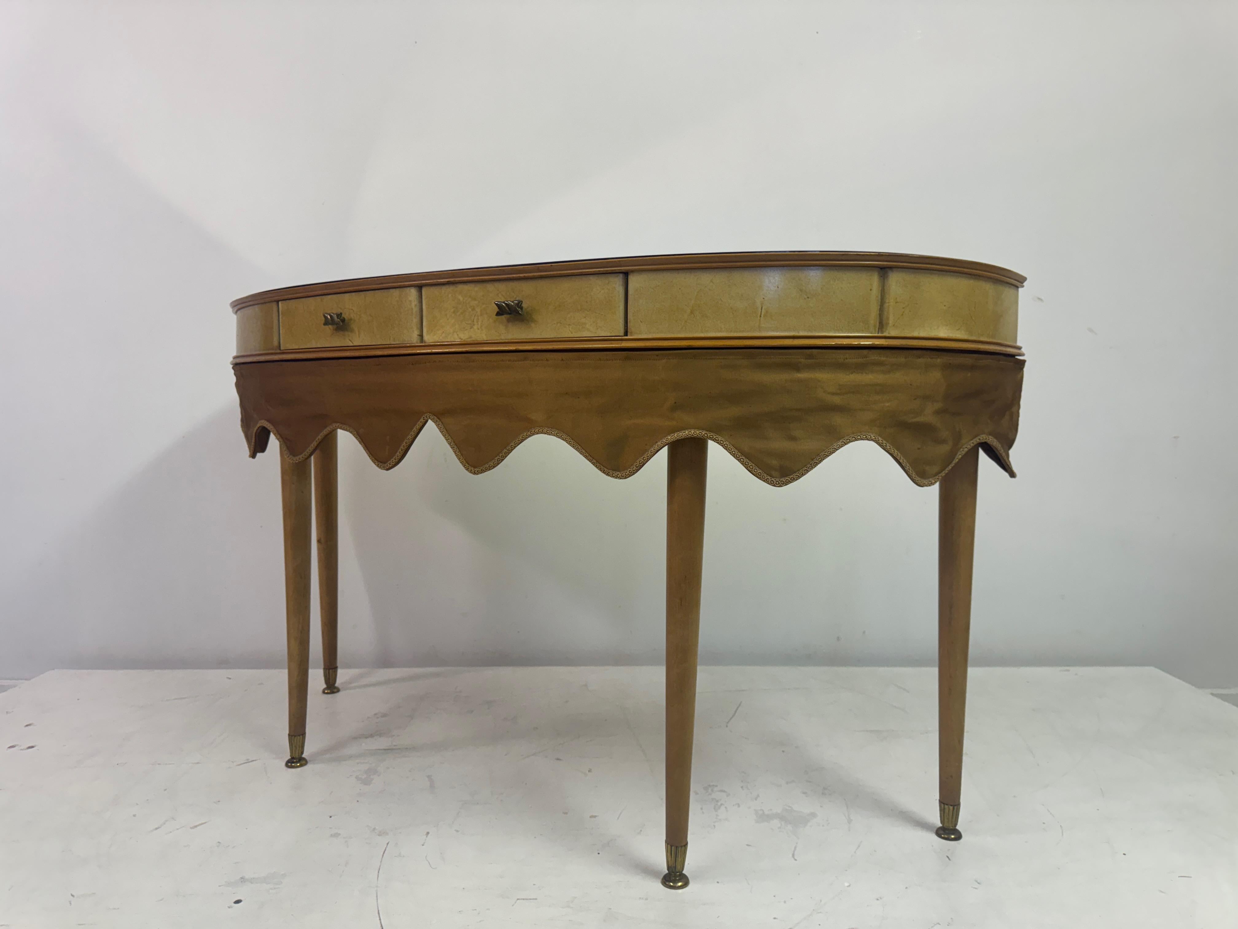 1950s Italian Parchment Console or Dressing Table 4
