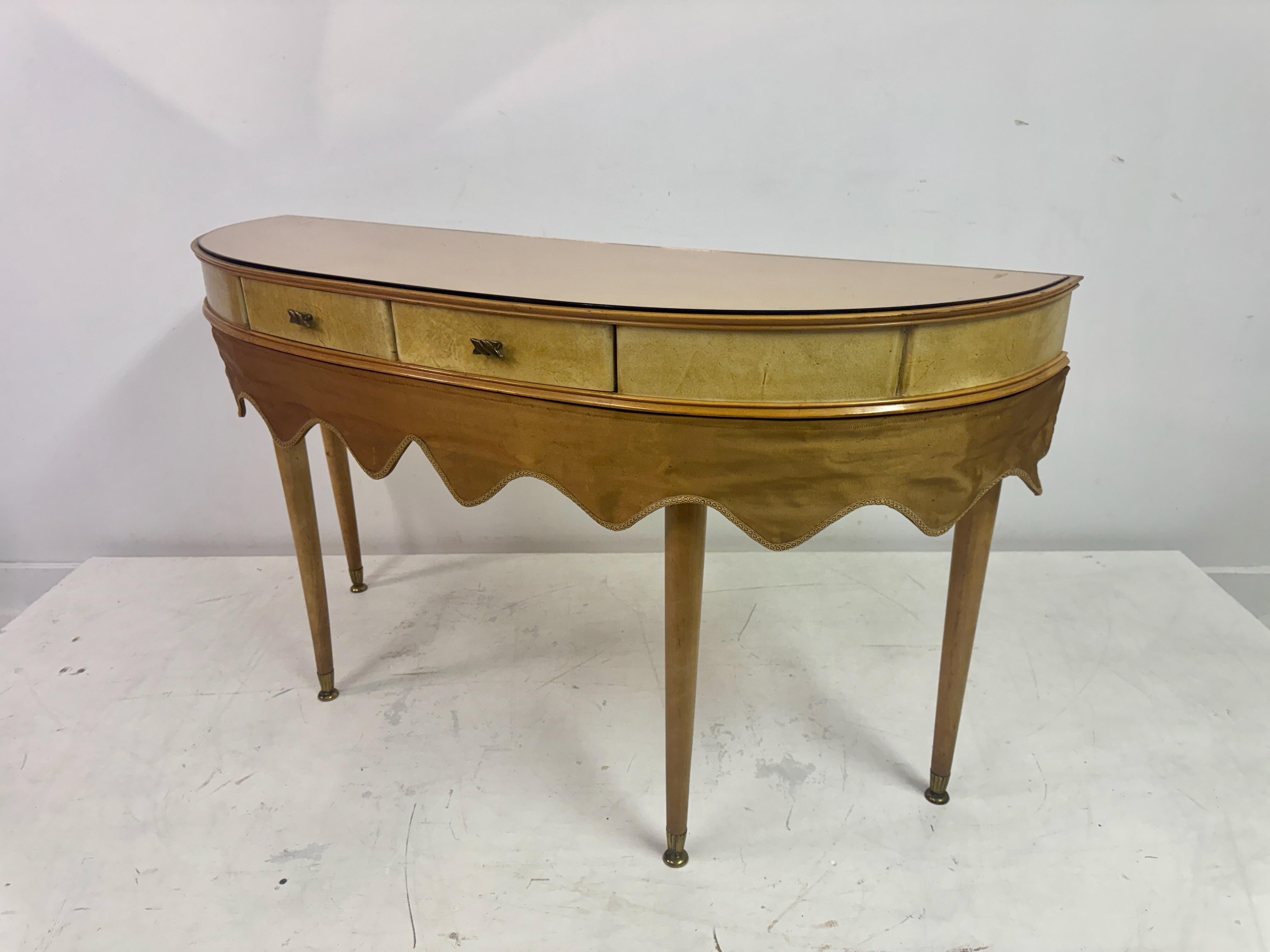 1950s Italian Parchment Console or Dressing Table 5