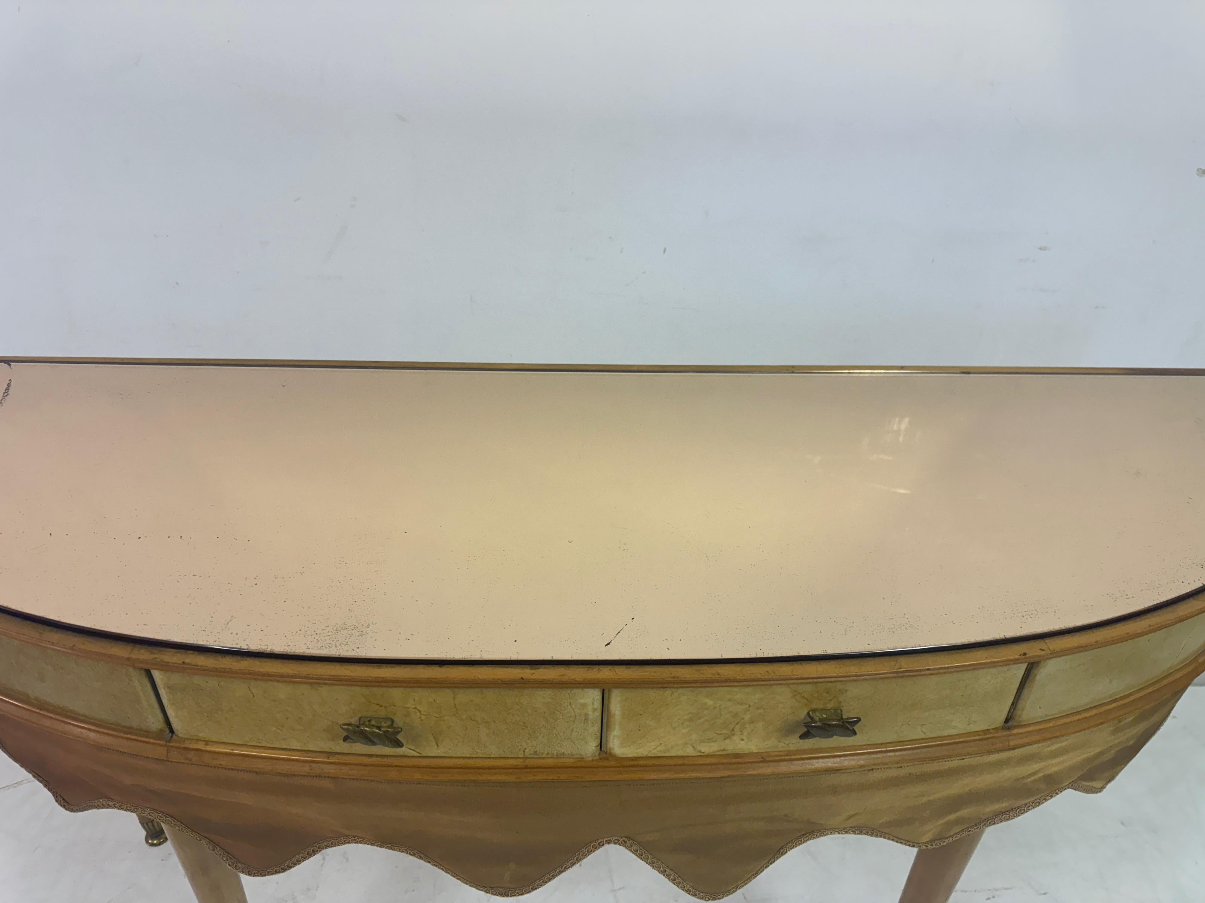 20th Century 1950s Italian Parchment Console or Dressing Table
