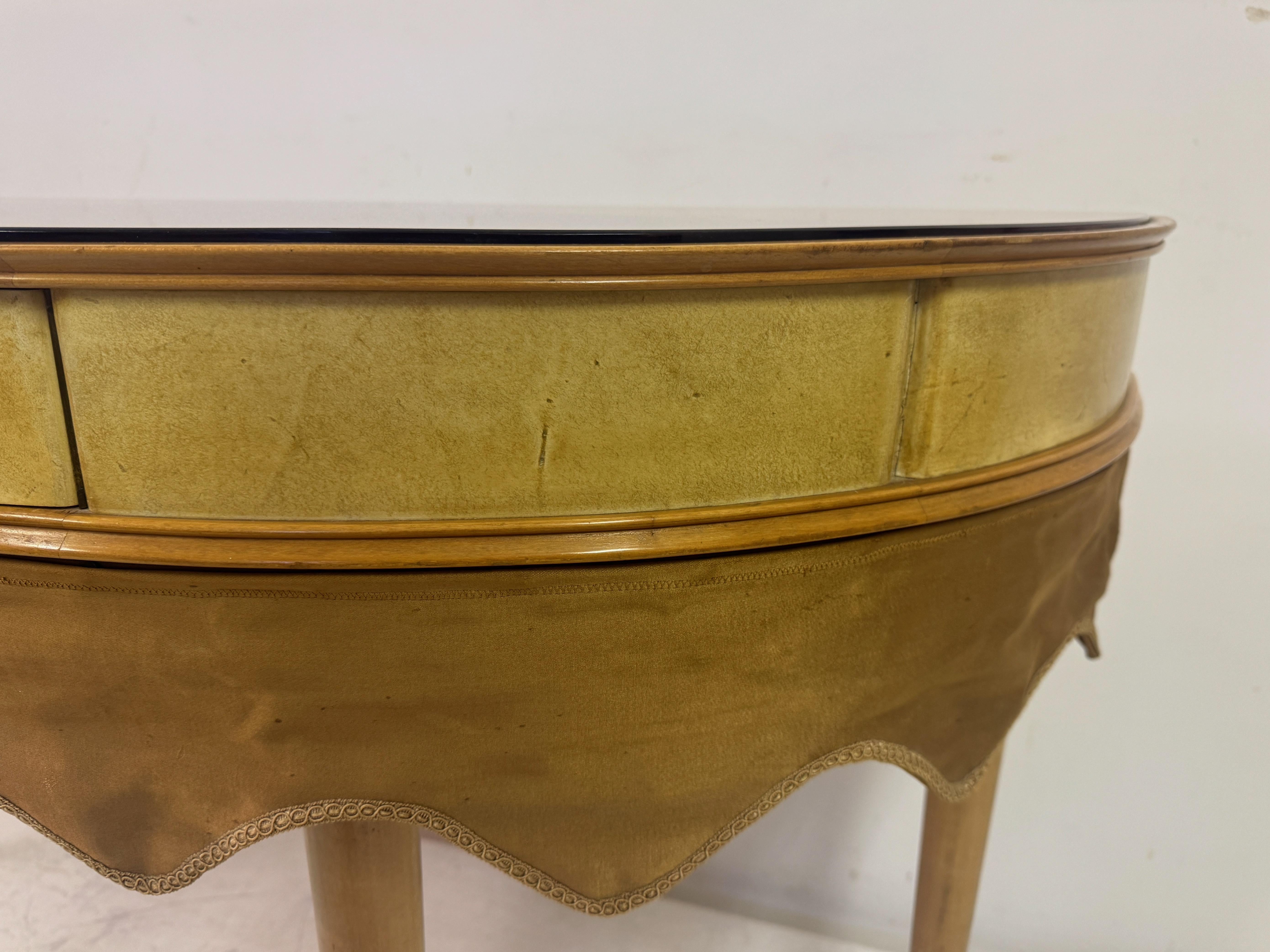 1950s Italian Parchment Console or Dressing Table 2