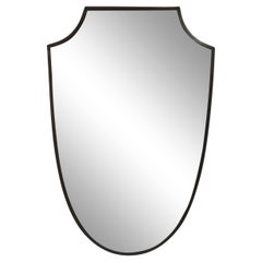 1950s Italian Patinated Brass Shield Mirror 1950s Italian Patinated Brass Shield Mirror