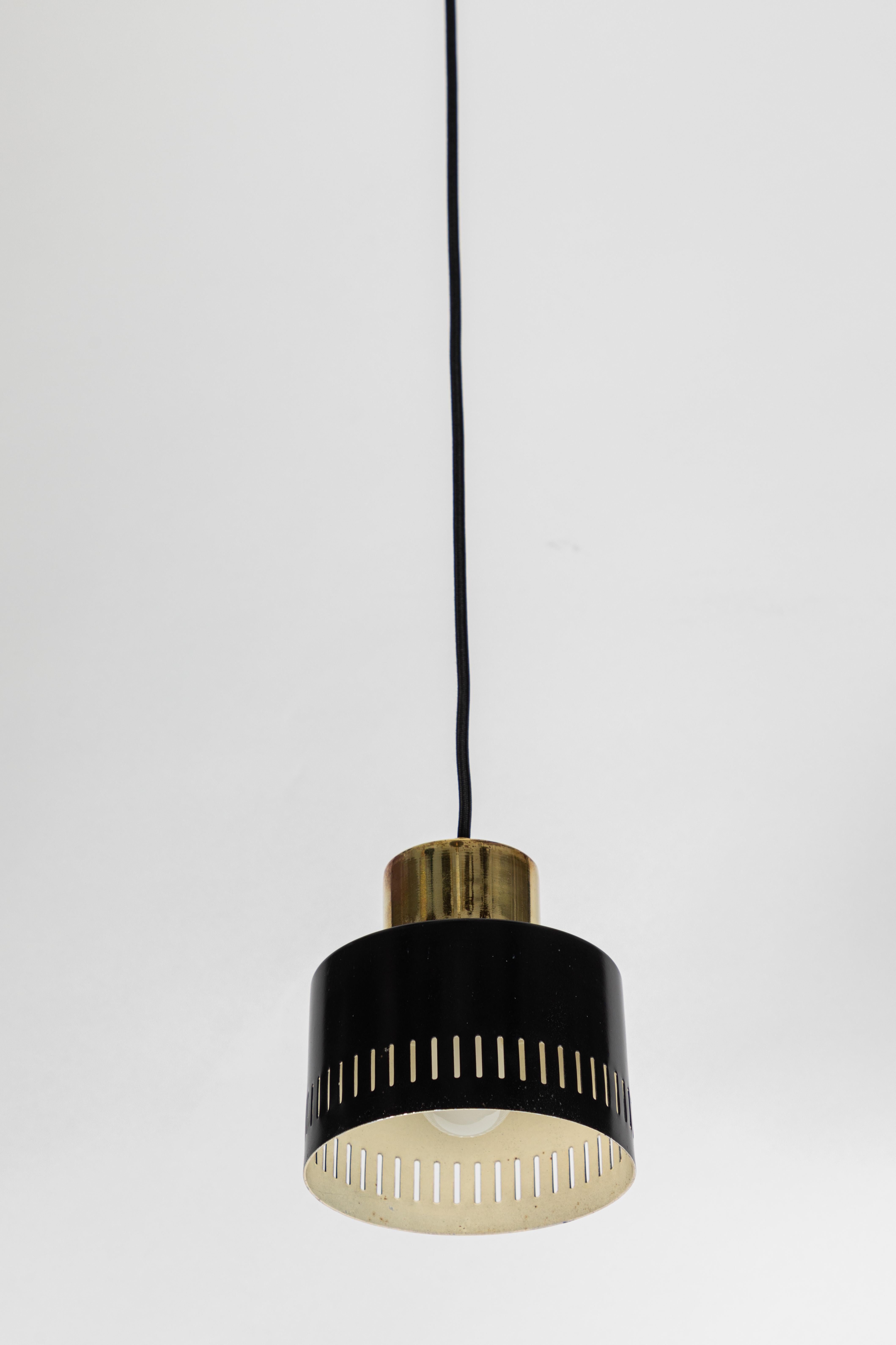 1950s Italian Pendant in Black and Brass Attributed to Stilnovo 2
