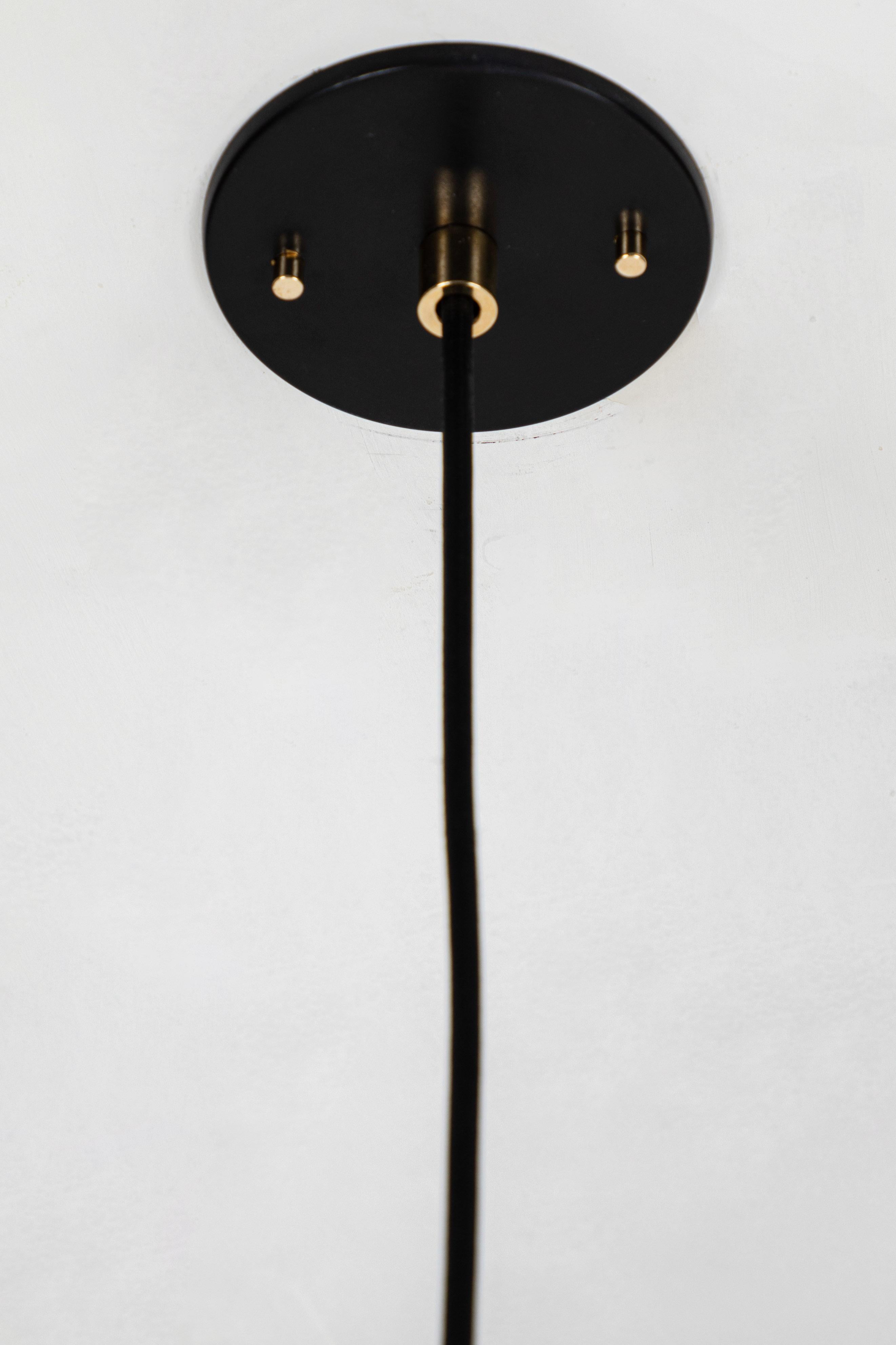 1950s Italian Pendant in Black and Brass Attributed to Stilnovo 4