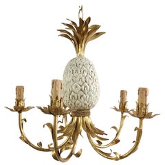 1950s Italian Pineapple Tole Chandelier