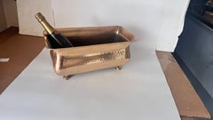 1950s Italian Polished Brass Jardinière or Champagne Cooler Lion Paw Feet
