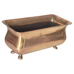1950s Italian Polished Brass Jardinière or Champagne Cooler Lion Paw Feet