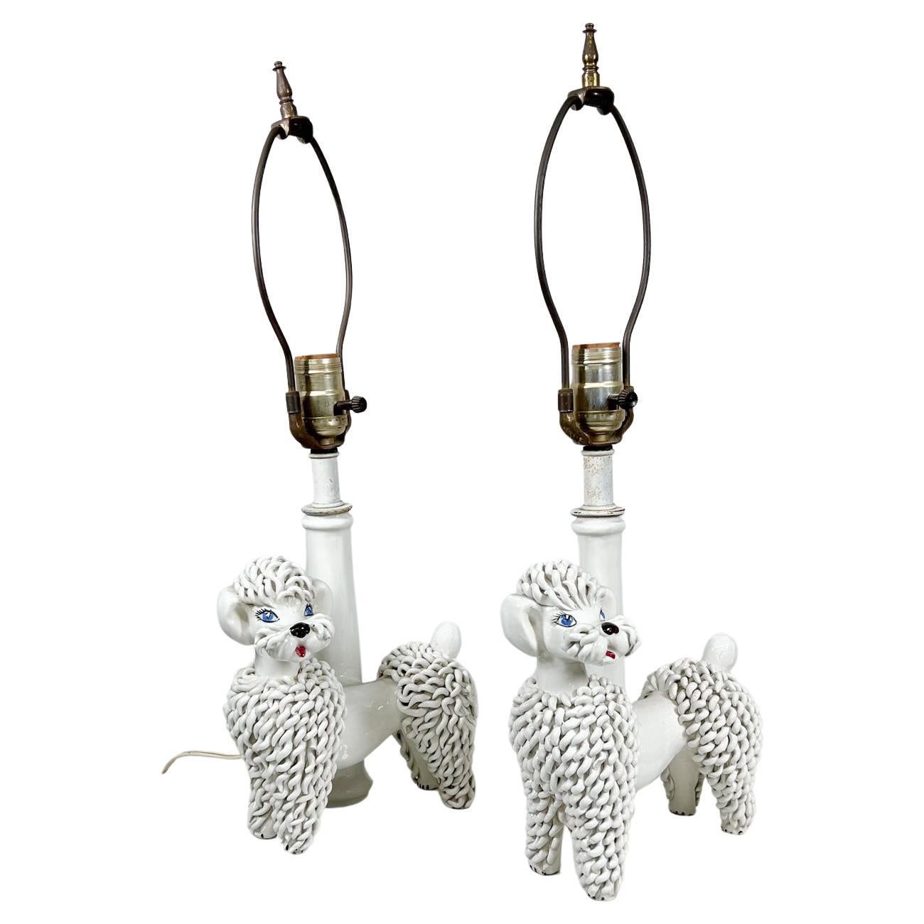 1950s Italian Poodle Dog Lamps Vintage Modern Italy