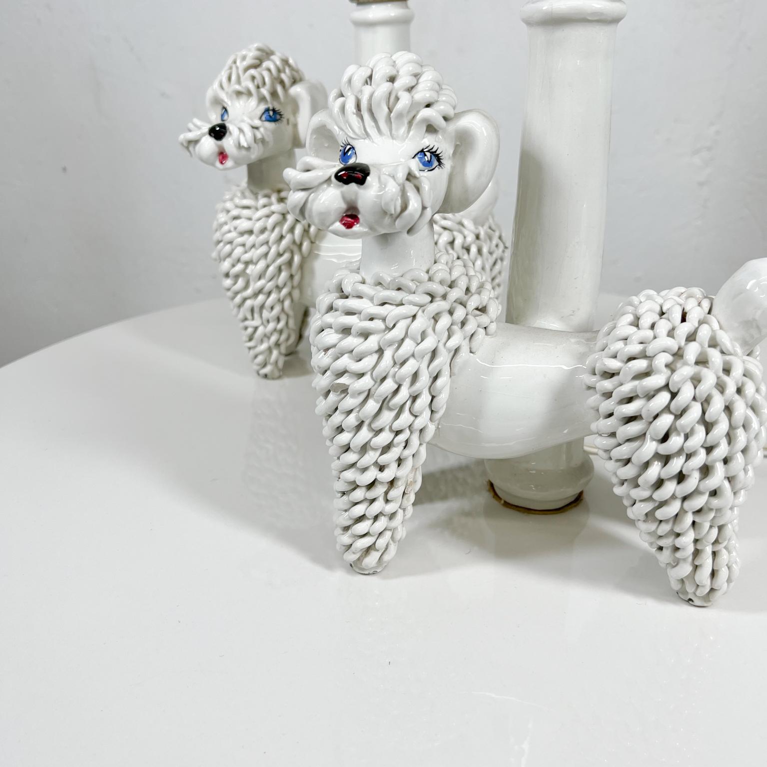 Ceramic 1950s Italian Poodle Dog Lamps Vintage Modern Italy