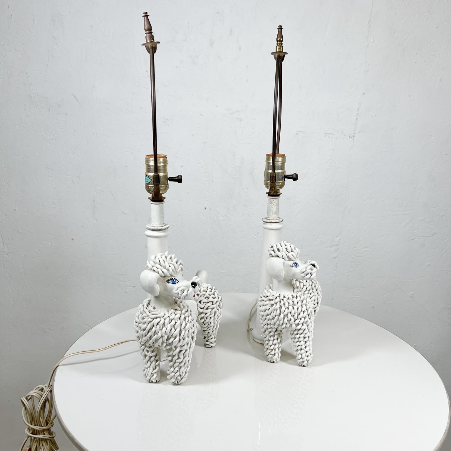 1950s Italian Poodle Dog Lamps Vintage Modern Italy In Good Condition In Chula Vista, CA