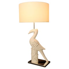 1950s Italian Porcelain Sculpture Lampshade/ Silver by Delio Granchi