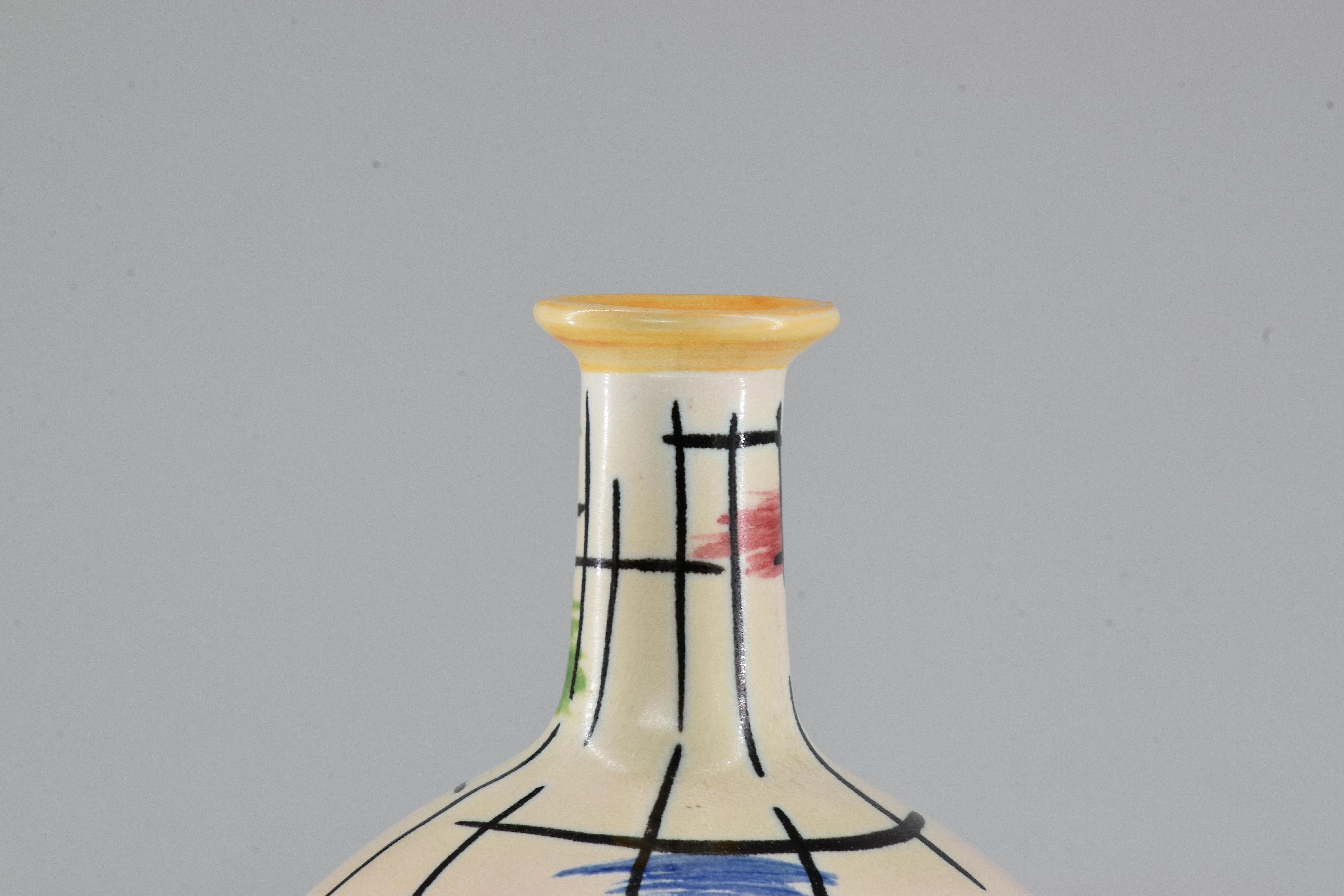 Mid-20th Century 1950s Italian Pucci Umbertide Colorful Ceramic Vase