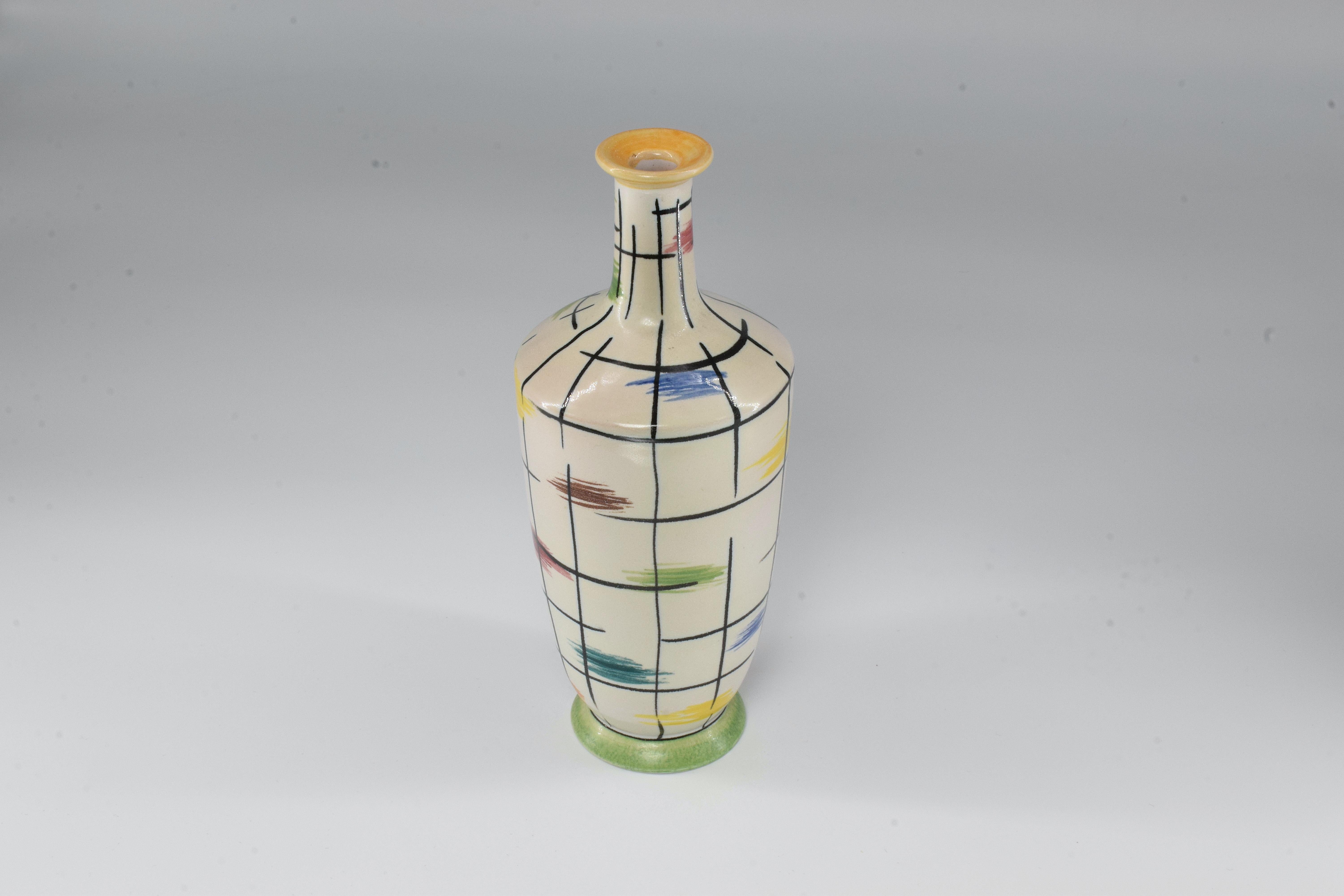 1950s Italian Pucci Umbertide Colorful Ceramic Vase 2
