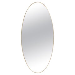 1950s Italian Rare Grand Scale Oval Brass Mirror