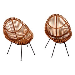 1950s Italian Rattan and Bamboo Chairs