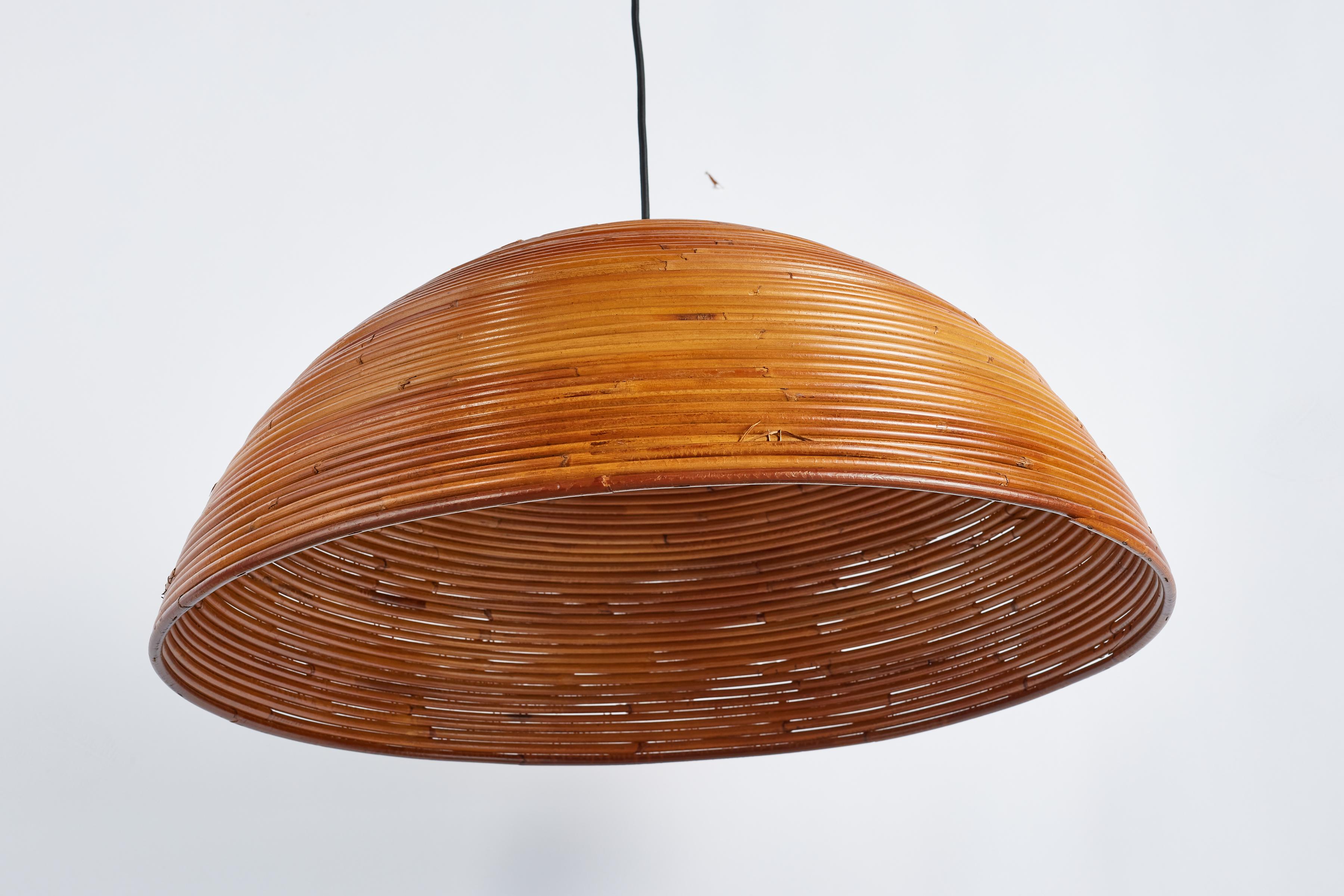 1950's Italian Rattan Pendant For Sale 5