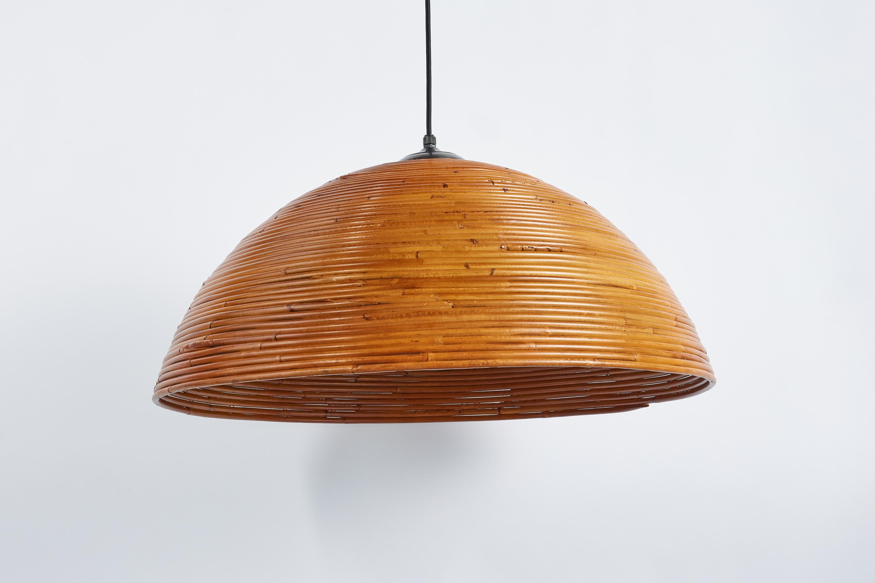 1950's Italian Rattan Pendant For Sale 7