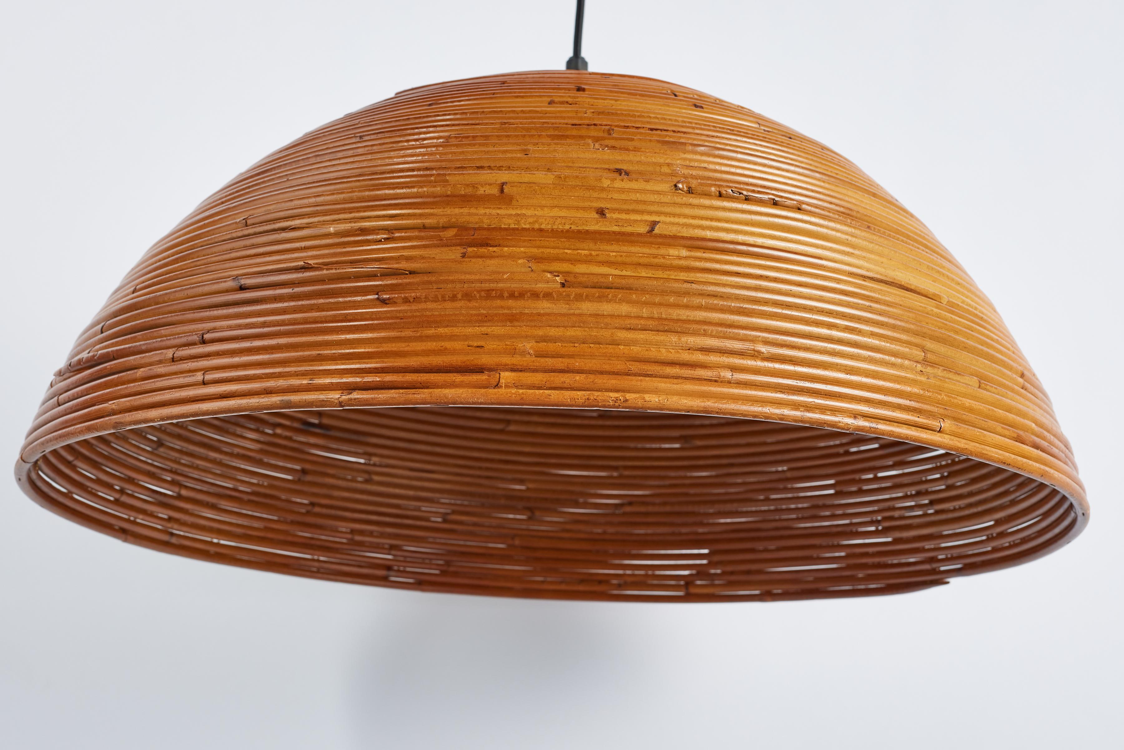 1950's Italian Rattan Pendant For Sale 8