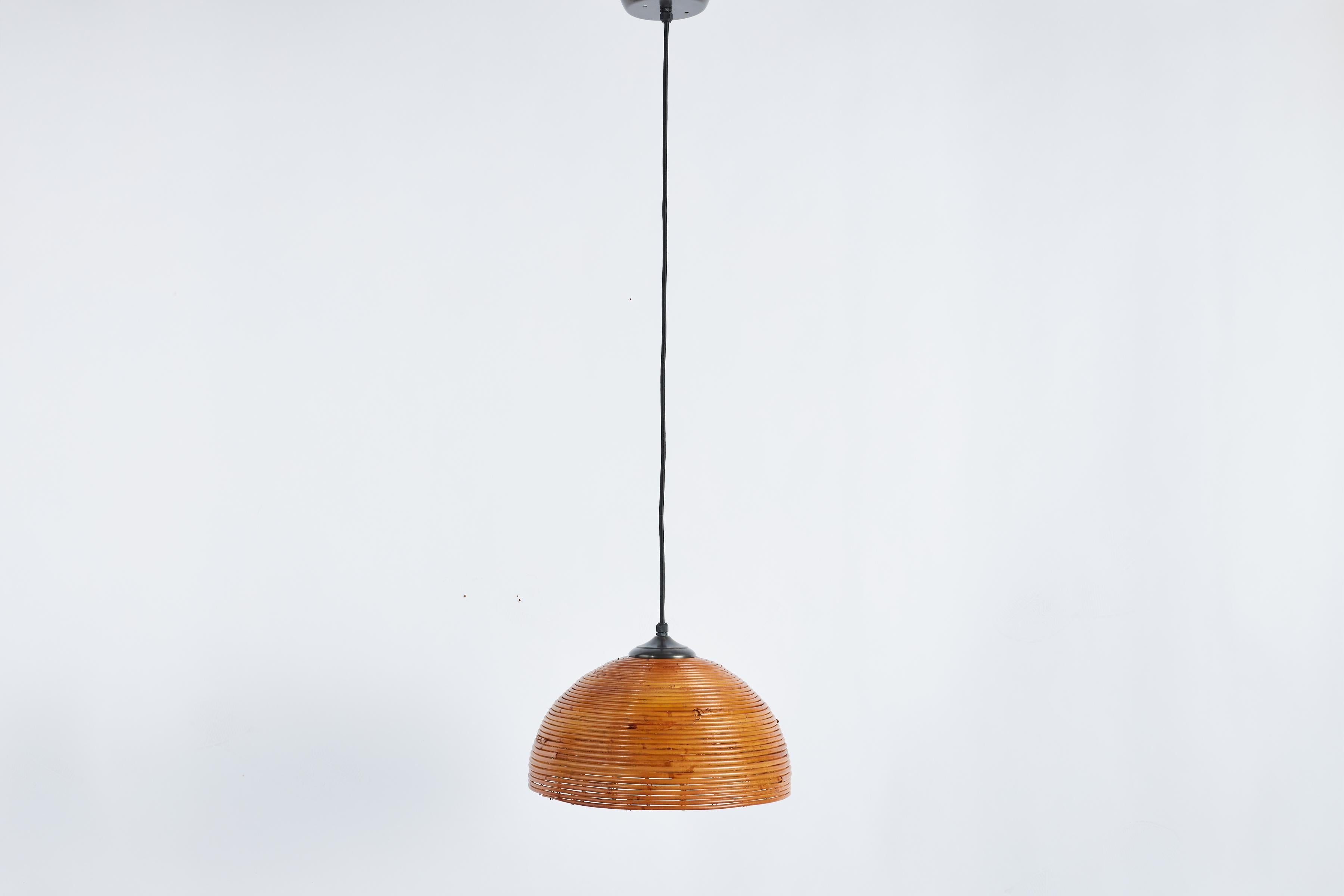 1950's Italian Rattan Pendant For Sale 10